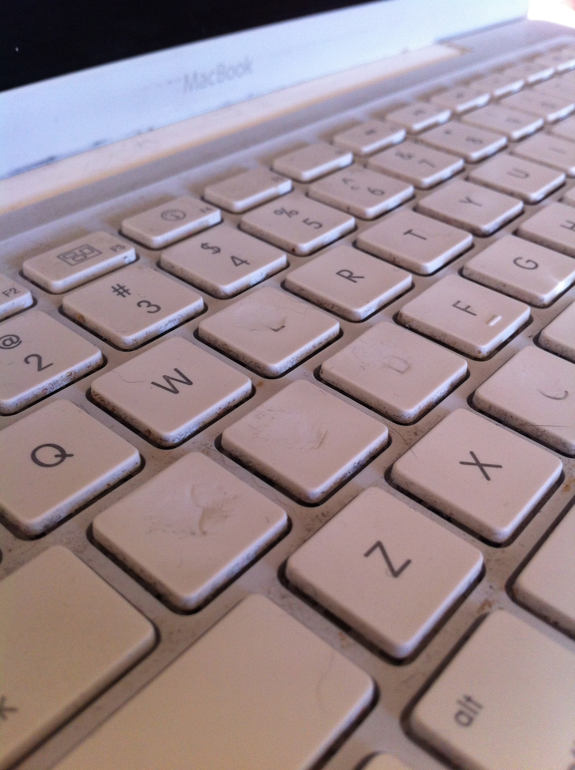 A well-worn keyboard